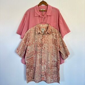 Mens Hawaiian Shirt Lot XL Camp Collar Tropical Cotton Cooke St. Aloha Solitude